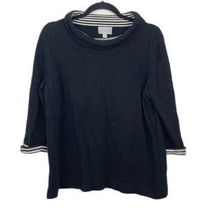 Pure Collection Sweater Womens 14/16 100% Cashmere Black Cowl High Neck Jumper